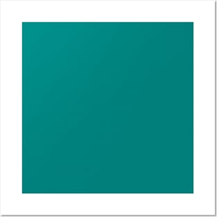 Teal Blue: plain green, dark cyan, just color Posters and Art